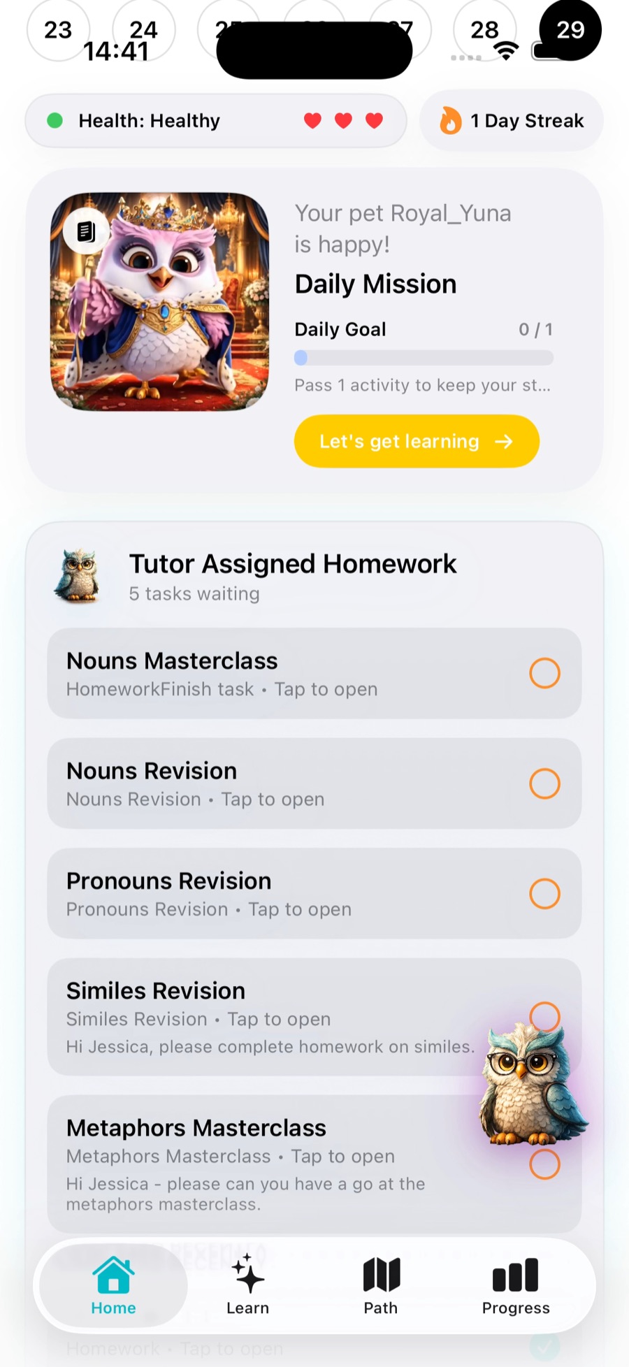 TopMarks student homework app screen